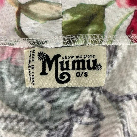 Show me Your Mumu Brie Robe Garden of Blooms Size OS White Pink Green Belt - Picture 9 of 12